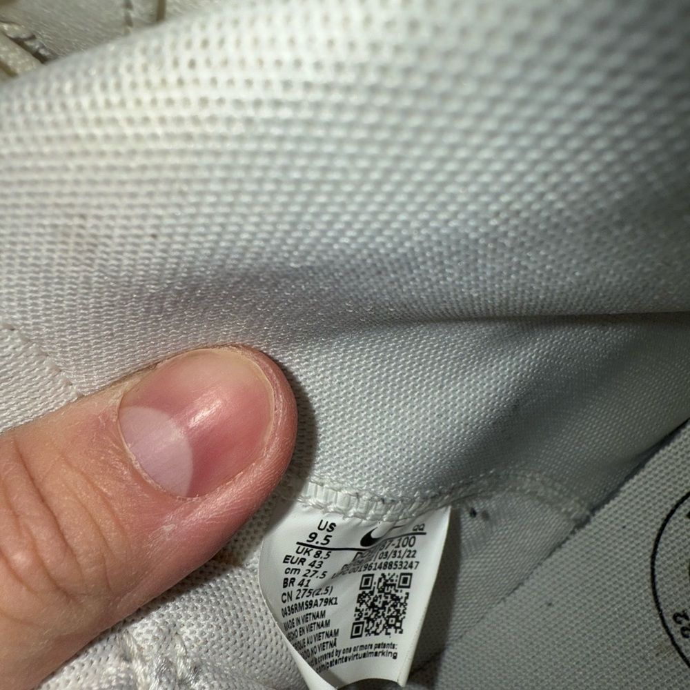Nike Mens Blazer Mid '77 PRM White Lace-Up High-Top Sneakers men 9.5 women 11 - Picture 6 of 12